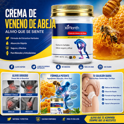 Crema de Veneno de Abeja para Dolores Musculares y Articulares